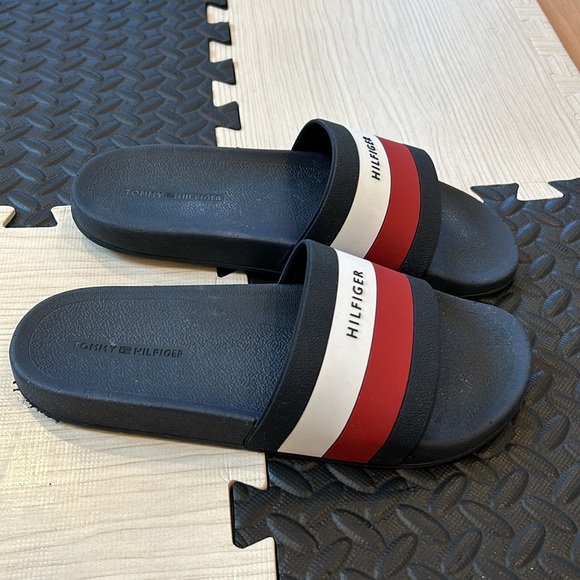 Tommy Hilfiger Men's Earthy Dark Blue and white Slide Sandal size men 11 - Picture 5 of 9